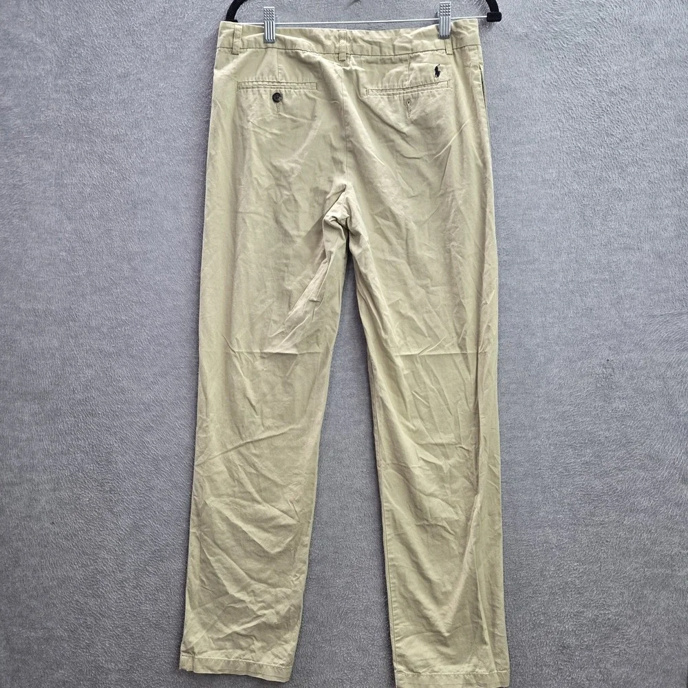 Polo Ralph Lauren Boys Pants 20 Khaki Embroidered Chino Twill Button 28